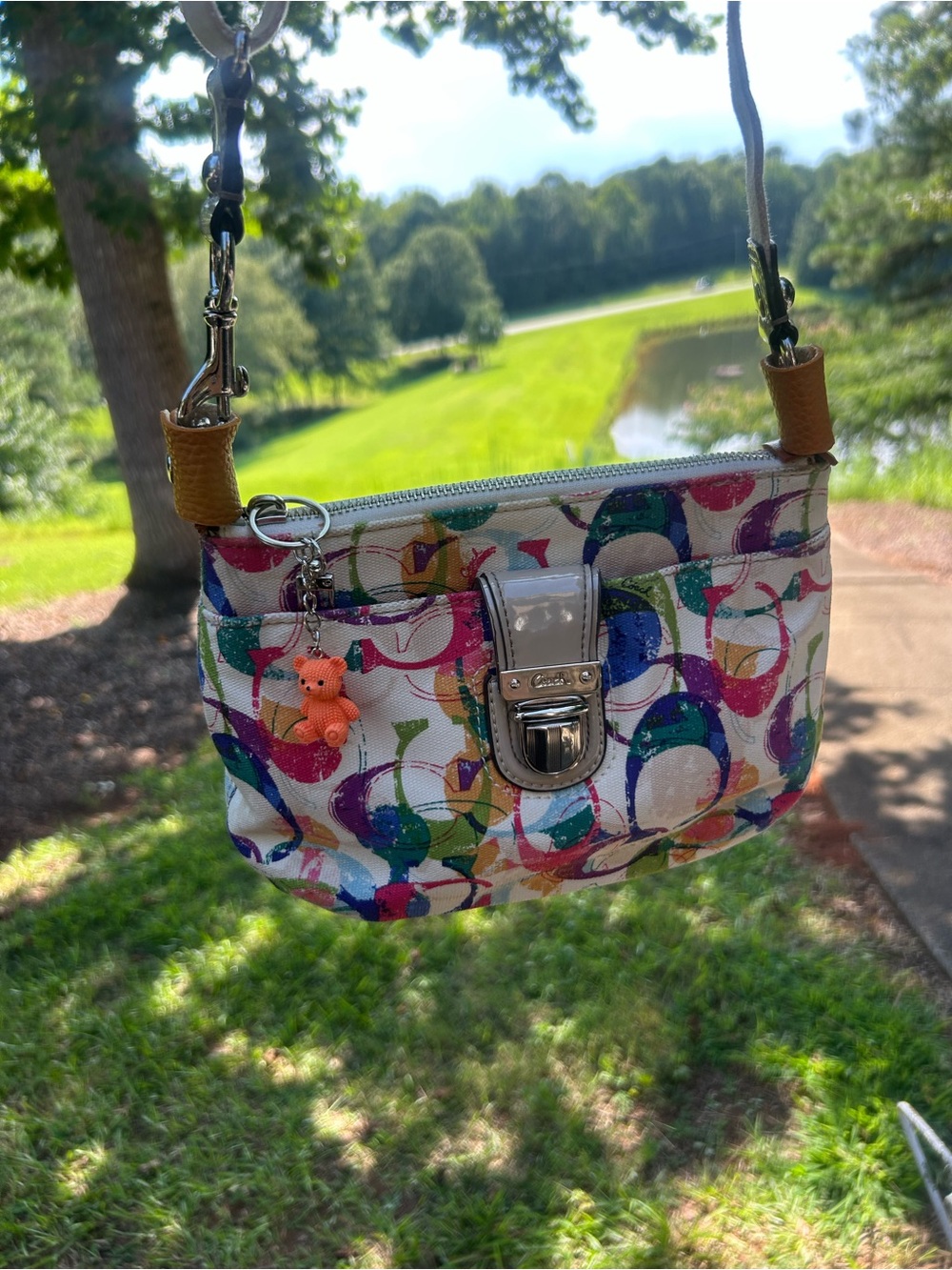 Coach Poppy Multicolor Graffiti Signature Canvas Crossbody Bag | Y2K Art Print - Picture 2 of 14